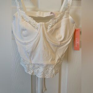 Colsie NWT Eyelet Tie Back Corset SMALL
